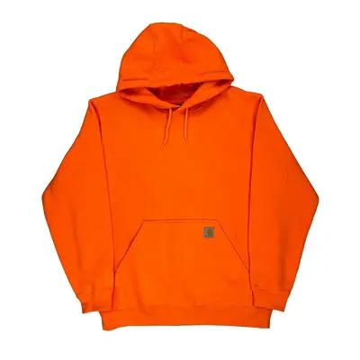 Carhartt Hoodie - Large Orange Cotton Blend