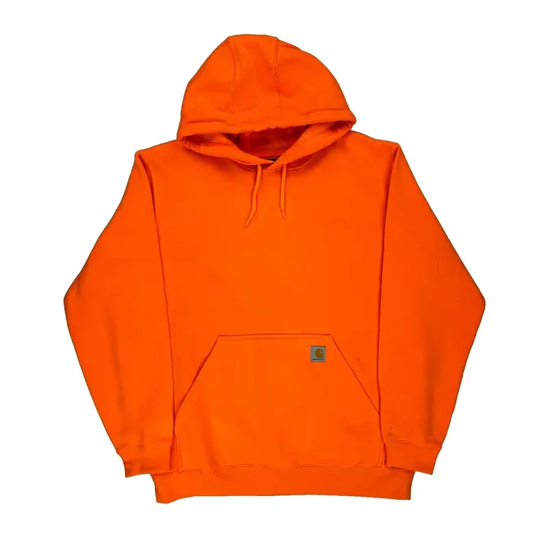 Carhartt Hoodie - Large Orange Cotton Blend