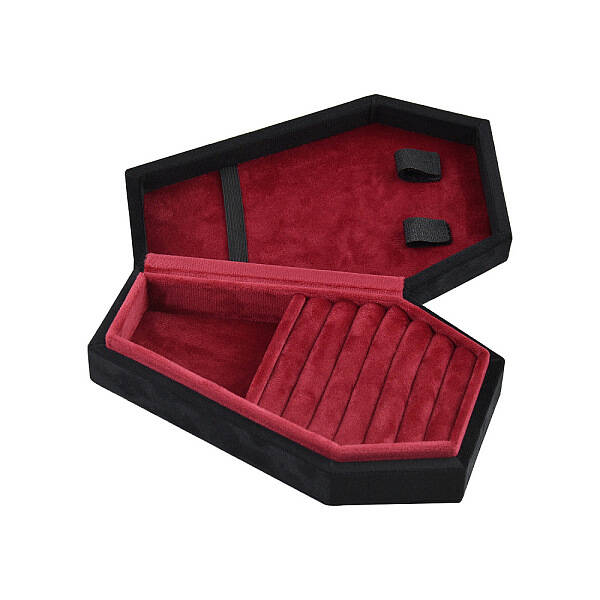 Coffin Shaped Velvet Jewelry Storage Boxes