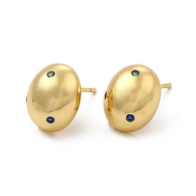Cubic Zirconia Oval Stud Earrings