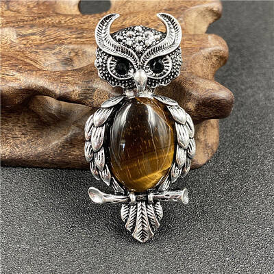 Antique Silver Owl Brooch Pins