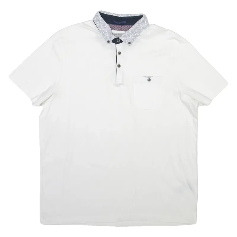 TED BAKER Mens Polo Shirt White XL