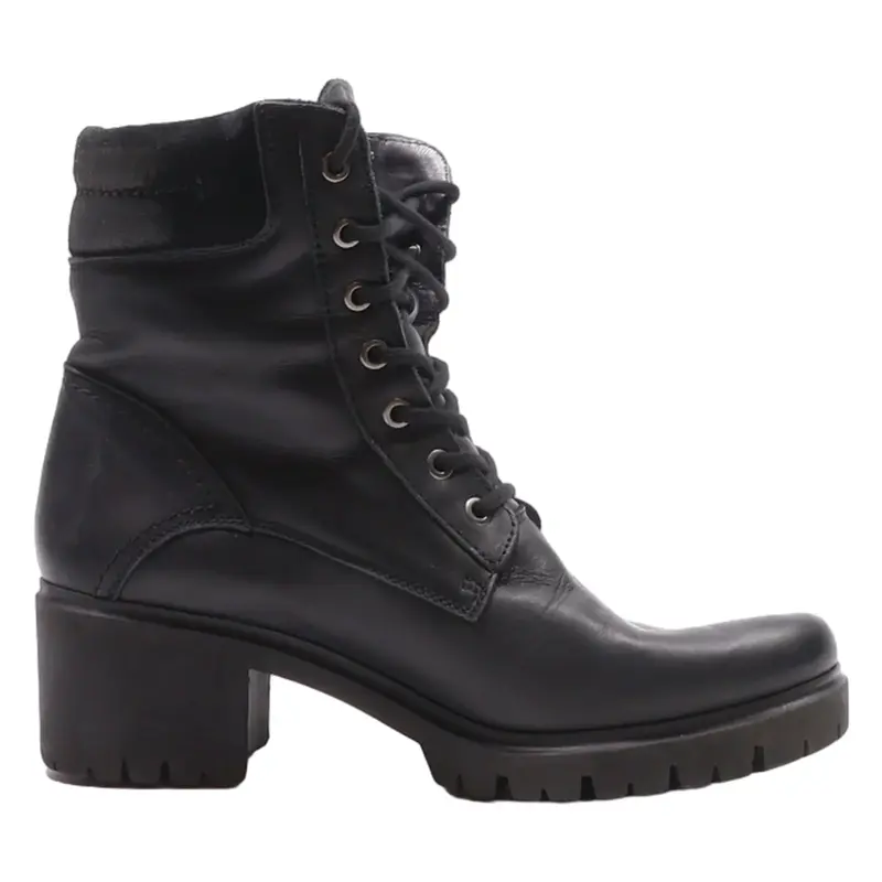 PANAMA JACK Lace-Up Boots Black Leather Womens UK 7