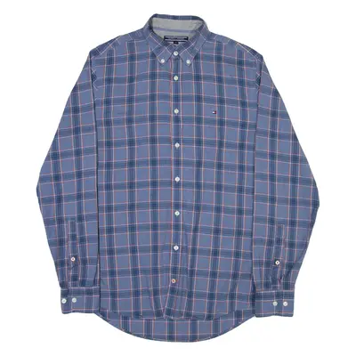 TOMMY BAHAMA Mens Shirt Blue Check Long Sleeve S