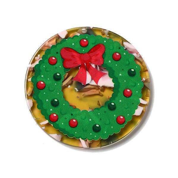 Transparent Christmas Themed Cellulose Acetate(Resin) Pendants