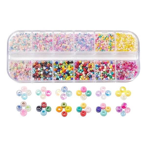 12 Style 12/0 Glass Seed Beads