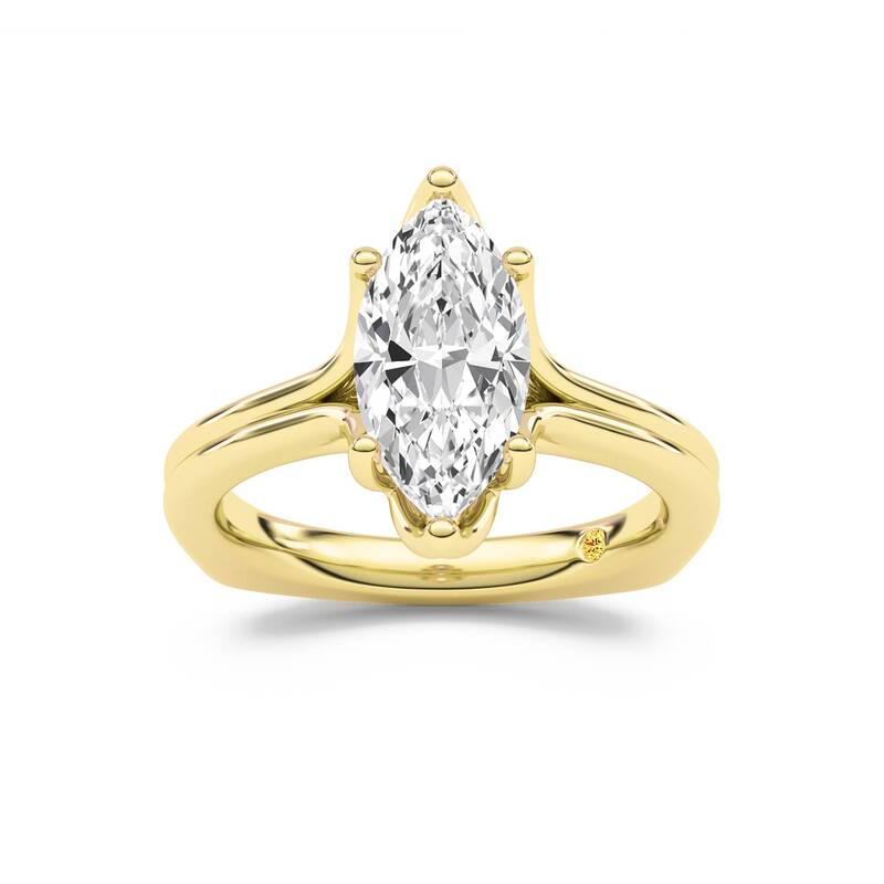 Fleur Marquise Lab Grown Diamond Engagement Ring | Yellow Gold 1-4 Ct. TW.