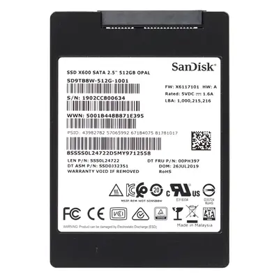 00PH397 Lenovo 512GB Triple-Level Cell SATA 6Gb/s 2.5-Inch Solid State Drive