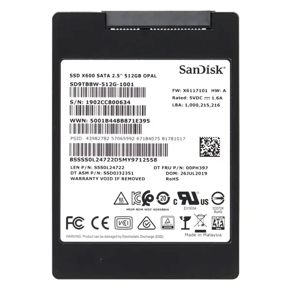 00PH397 Lenovo 512GB Triple-Level Cell SATA 6Gb/s 2.5-Inch Solid State Drive