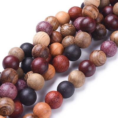 Natural Wood Beads Strands