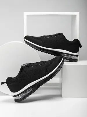 Father's Day Gift Sporty Lace-up Low Top Running Shoes, Trendy Plain Lace-up Soft-soled Comfortable Sneakers, Mesh Running Sh...