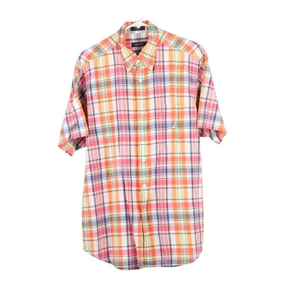 Nautica Checked Short Sleeve Shirt - Large Pink Cotton