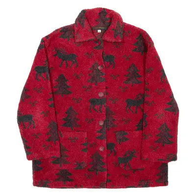 HARRIS/WALLACE Christmas Theme Mens Coat Red L