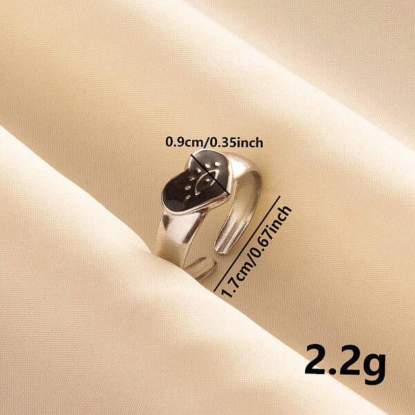 Vintage 304 Stainless Steel Enamel Cuff Ring