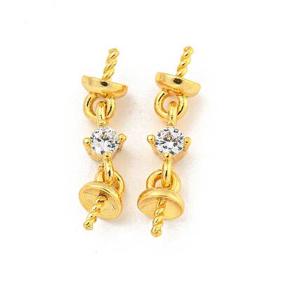 Brass Micro Pave Cubic Zirconia Peg Bails