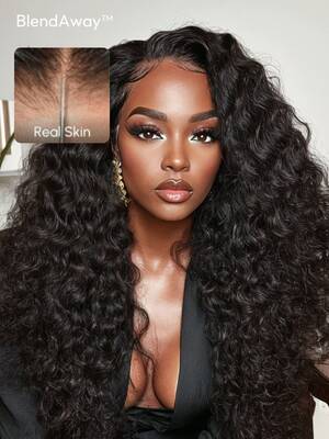 5x5 Thin HD Lace BlendAway Lace Closure Glueless Deep Wave Human Hair Wig