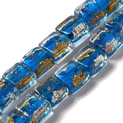 Handmade Gold Foil and Silver Foil Lampwork Beads