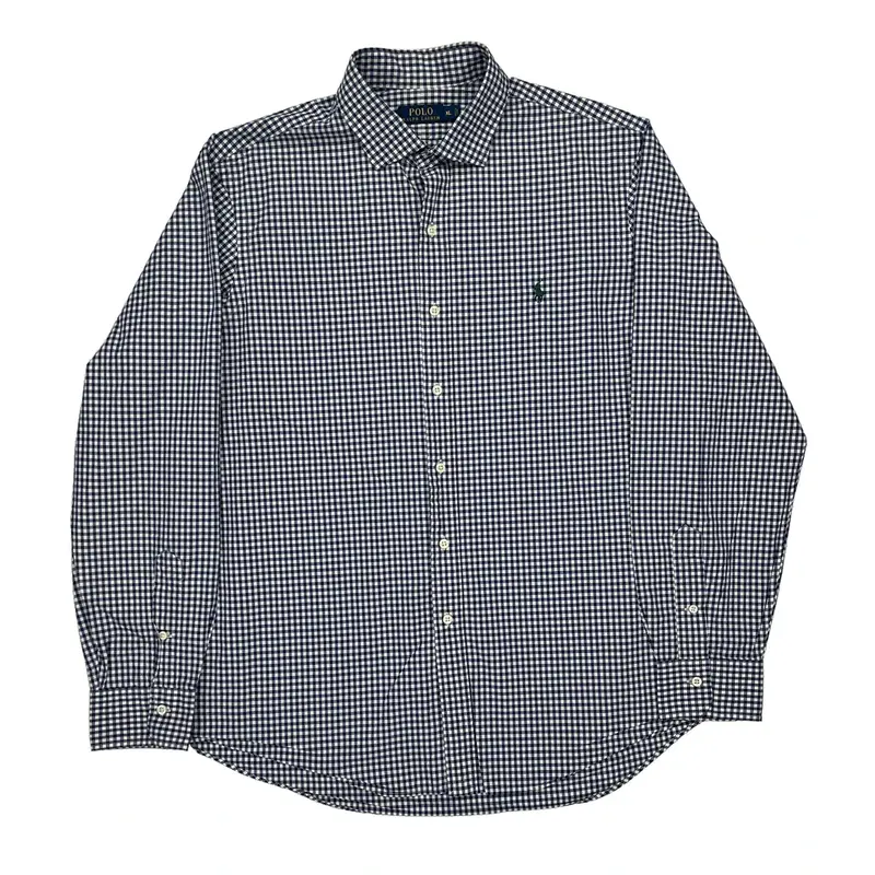 Ralph Lauren Checked Shirt - XL Blue Cotton