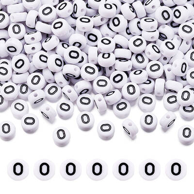 500Pcs Acrylic Horizontal Hole Letter Beads