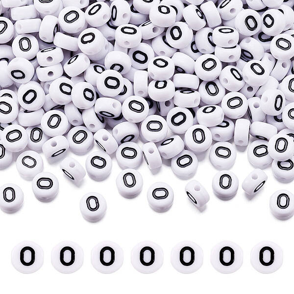 500Pcs Acrylic Horizontal Hole Letter Beads