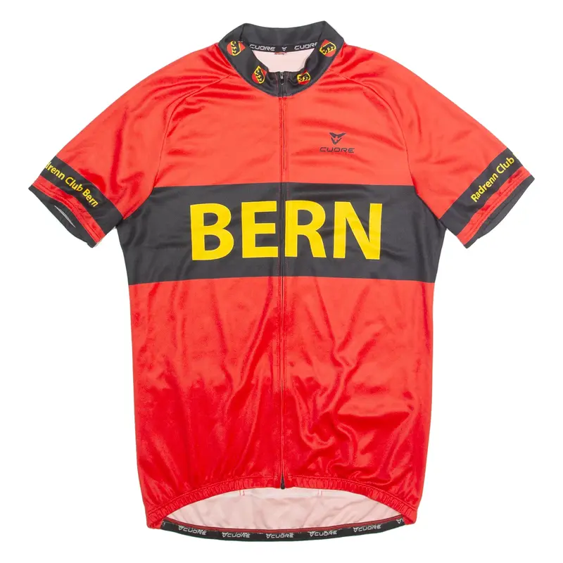 CUORE Cycling Zip Up Mens Jersey Red High Neck M