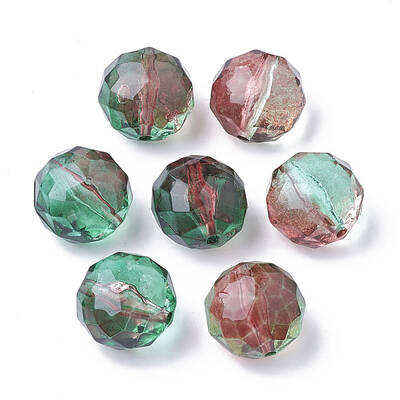 Two Tone Transparent Spray Painted Acrylic Bead