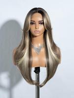 26 Inch Layered Long Lace Front Straight Wigs for Women, Fall Hair Trends 2025, Synthetic Lace Frontal Wig, Natural Looking T...
