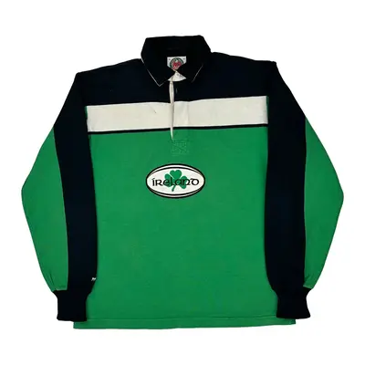 Ireland Barbarian Graphic Rugby Shirt - XL Green Cotton