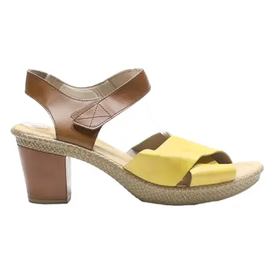 RIEKER Strappy Heels Yellow Leather Womens UK 9