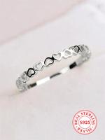 S925 Sterling Silver Heart Decor Ring, Heart Shaped Ring, Fashion Accessories for Women & Girls, Trendy All-match & Exquisite...