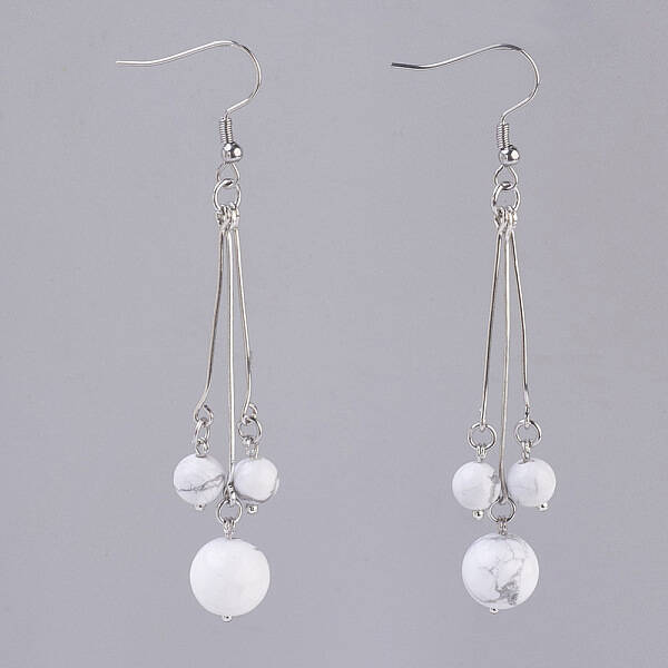 Natural Howlite Dangle Earrings