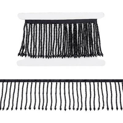 AHADEMAKER 1 Yard Glass Beaded Tassel Ribbon