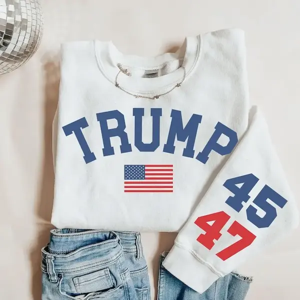 Trump 45 47 Crewneck Sweatshirt, Trump Train Sweatshirt, Make America Great Again, Election 2024, Gifts for Trump Supporter, ...