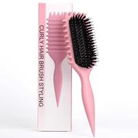 Professional Curly Hair Brush - Styling, Cleaning & Smoothing, Made from Eco-Friendly Materials, Pink bounce curl defining oc...