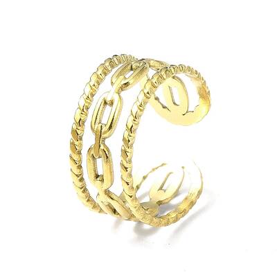 Ion Plating(IP) 304 Stainless Steel Open Cuff Ring