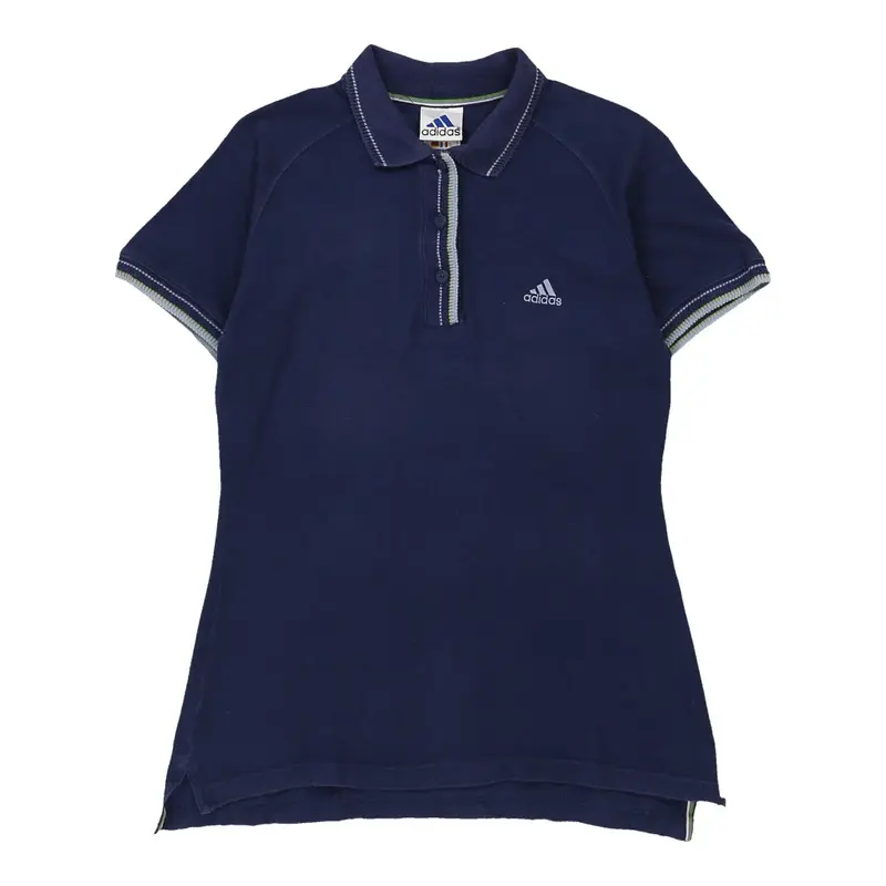 Adidas Polo Shirt - Medium Navy Cotton