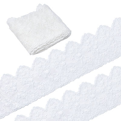 5 Yards Flat Nylon Mesh Embroidered Lace Trim