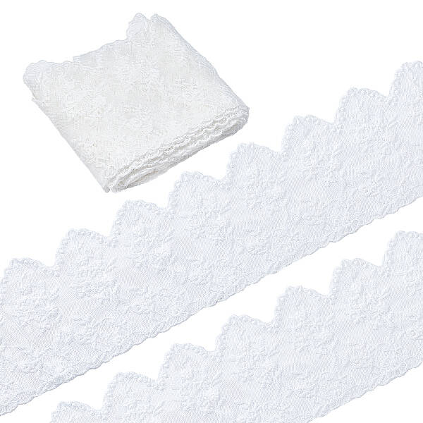 5 Yards Flat Nylon Mesh Embroidered Lace Trim
