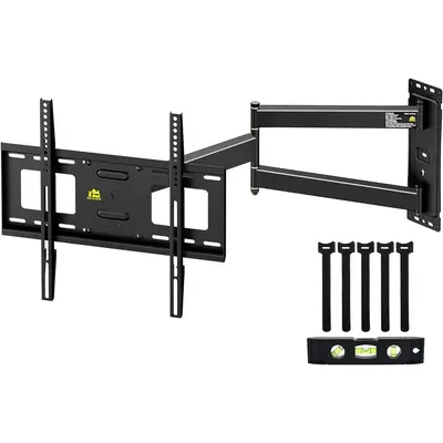TechPro Full Motion Long Arm TV Wall Mount Bracket for 26-65 Inch LED LCD TVs VESA 400x400mm Adjustable Swivel Tilt Extendabl...