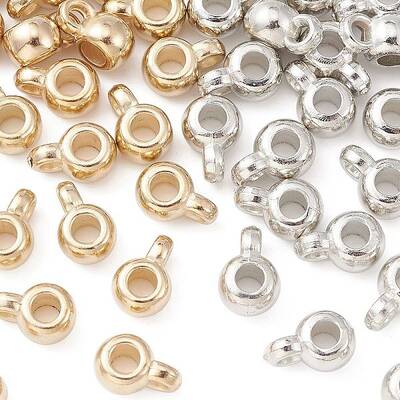 60Pcs 2 Styles CCB Plastic Tube Bails