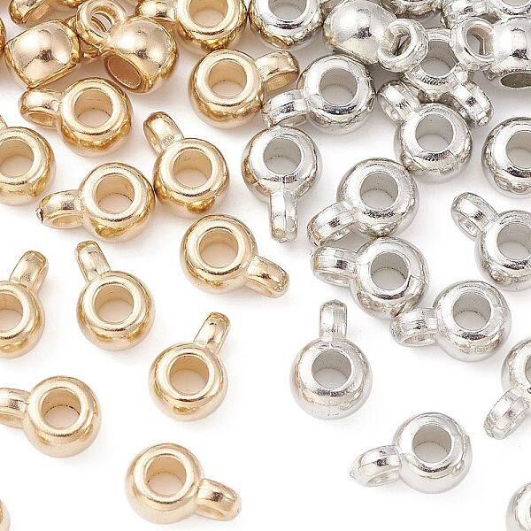 60Pcs 2 Styles CCB Plastic Tube Bails