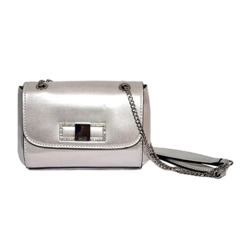 Guess, XBODY PATTINA, Fabric Shoulder Bag, Silver, Mini, Women's