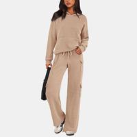 PrettyGarden Women's 2 Piece Lounge Sets - Knitted Hoodie, Pullover, Tops, Cargo Pants, Tracksuits for Casual, Active, and Ve...