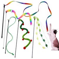 Colorful Cat Teaser Toy Set, 5 Counts/set Interactive Cat Teaser Toy, Pet Interactive Toy, Fun Indoor Cat Toys, Cat Accessori...