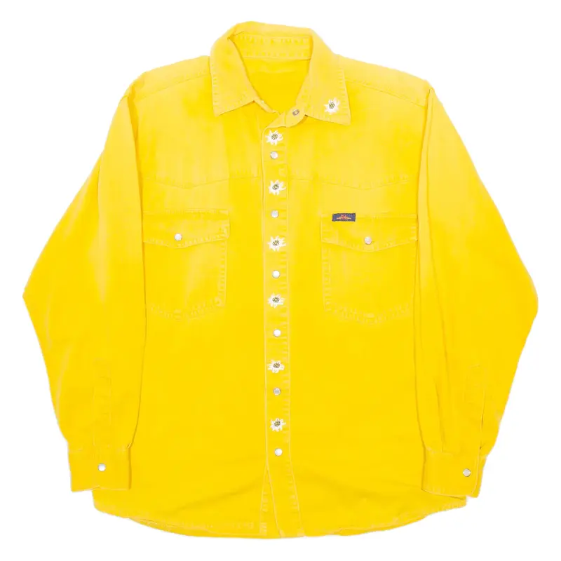 Womens Shirt Yellow Collared Long Sleeve M
