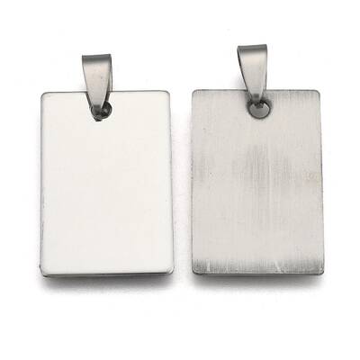 Non-Tarnish 201 Stainless Steel Rectangle Stamping Blank Tag Pendants