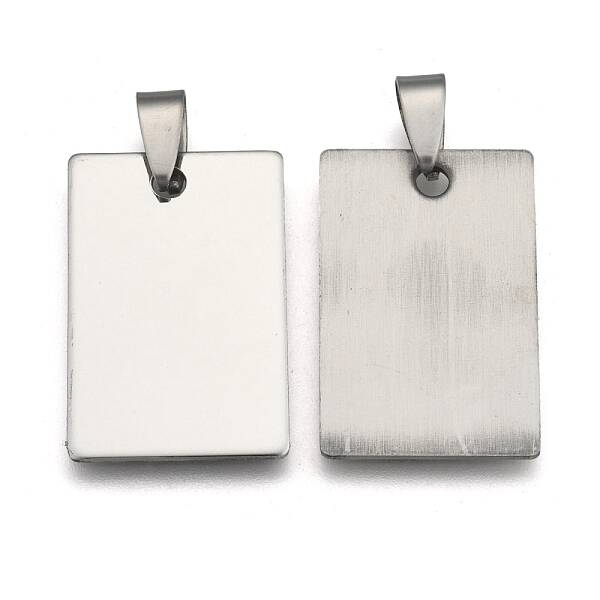 Non-Tarnish 201 Stainless Steel Rectangle Stamping Blank Tag Pendants