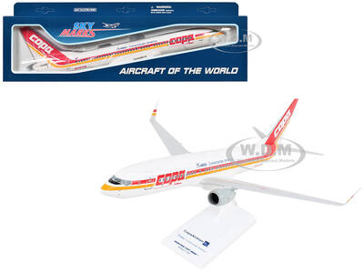 Boeing 737-800 Commercial Aircraft Copa Airlines (HP-7371CMP) White with Red and Yellow Stripes (Snap-Fit) 1/130 Plastic Mo...