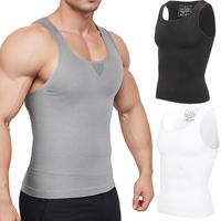 1-2 Pack Menswear Compression Body Shaper Shapewear Seamless Breathable Comfortable Vest Tummy Control Workout Tank Tops Stre...