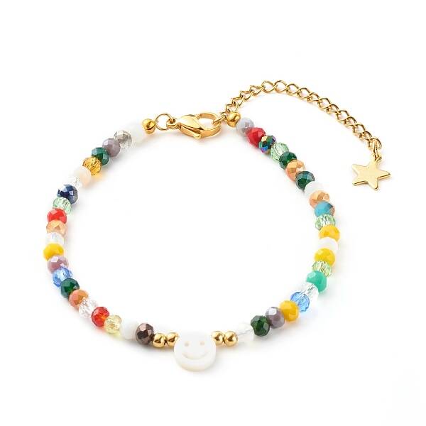 Electroplate Glass Beaded Bracelets